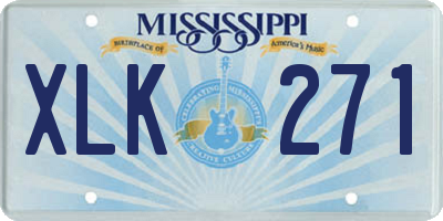 MS license plate XLK271