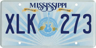MS license plate XLK273
