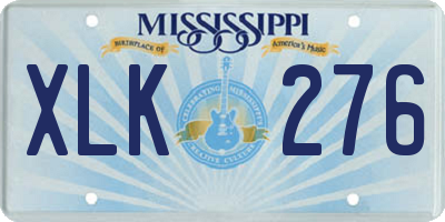 MS license plate XLK276