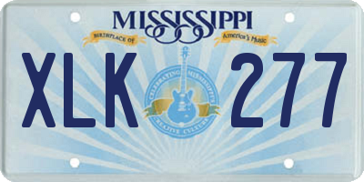 MS license plate XLK277