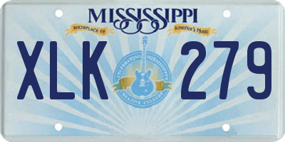 MS license plate XLK279