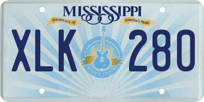 MS license plate XLK280