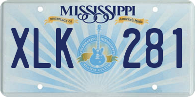 MS license plate XLK281