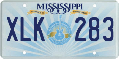 MS license plate XLK283