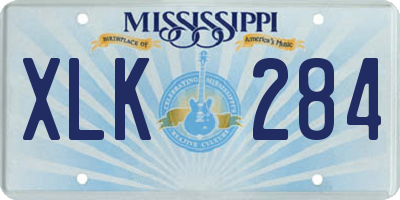 MS license plate XLK284