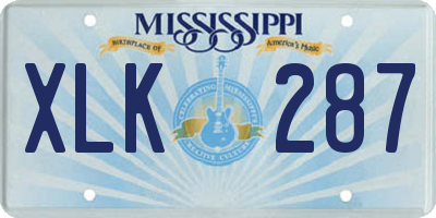 MS license plate XLK287