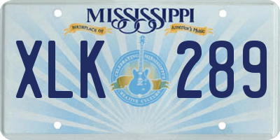 MS license plate XLK289
