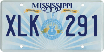 MS license plate XLK291