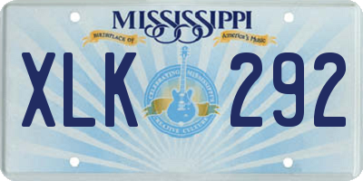 MS license plate XLK292