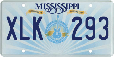 MS license plate XLK293