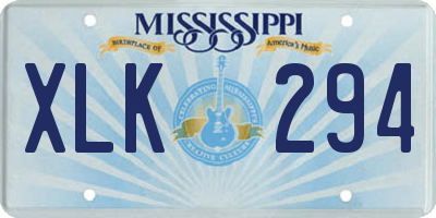 MS license plate XLK294