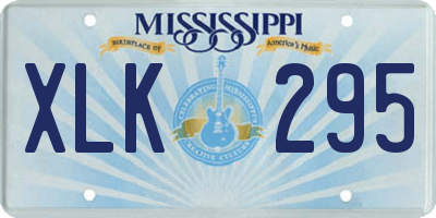MS license plate XLK295
