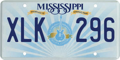 MS license plate XLK296