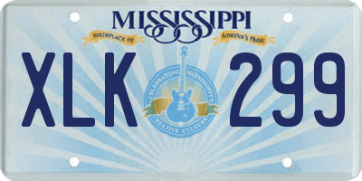 MS license plate XLK299