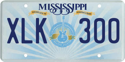 MS license plate XLK300