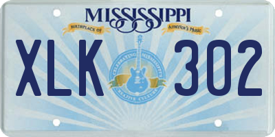MS license plate XLK302