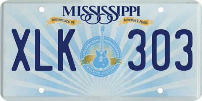 MS license plate XLK303