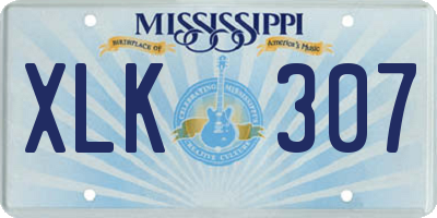 MS license plate XLK307
