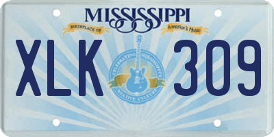 MS license plate XLK309