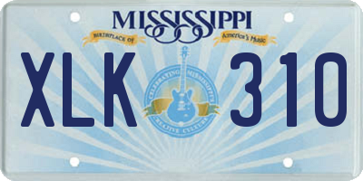 MS license plate XLK310