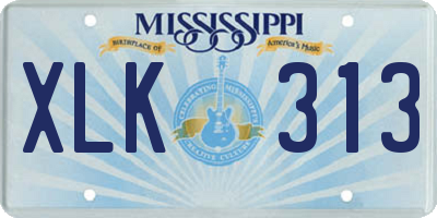MS license plate XLK313