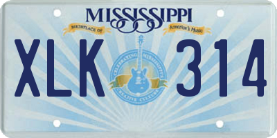 MS license plate XLK314