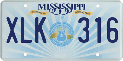 MS license plate XLK316