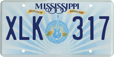 MS license plate XLK317