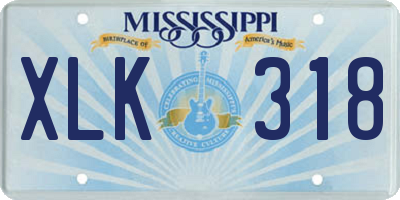 MS license plate XLK318