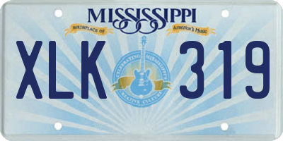 MS license plate XLK319