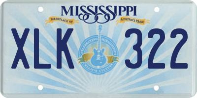 MS license plate XLK322