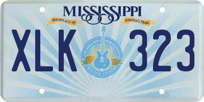 MS license plate XLK323