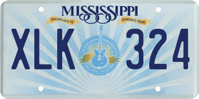 MS license plate XLK324