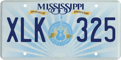 MS license plate XLK325