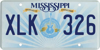 MS license plate XLK326