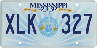 MS license plate XLK327