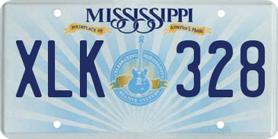 MS license plate XLK328