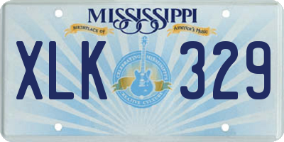 MS license plate XLK329
