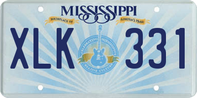 MS license plate XLK331