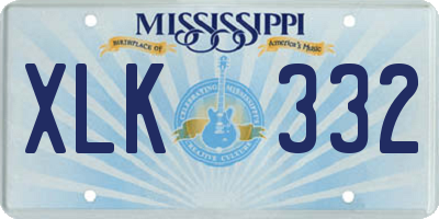 MS license plate XLK332