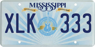 MS license plate XLK333