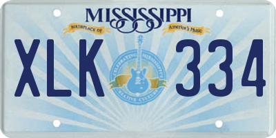 MS license plate XLK334