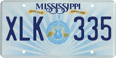 MS license plate XLK335
