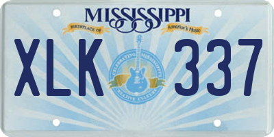 MS license plate XLK337