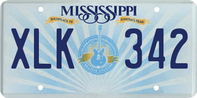 MS license plate XLK342