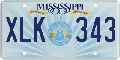 MS license plate XLK343