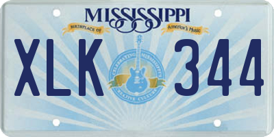 MS license plate XLK344