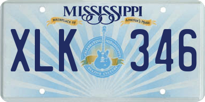MS license plate XLK346