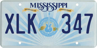 MS license plate XLK347