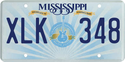 MS license plate XLK348